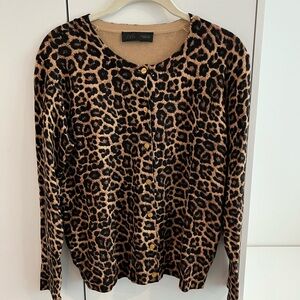 NWOT Zara Tan and Black Animal Print Sweater